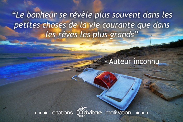 Le bonheur se r�v�le plus souvent dans les petites choses