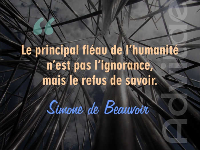Le principal fl�au de l�humanit�  n�est pas l�ignorance,  mais le refus de savoir. 