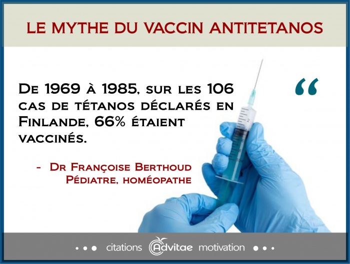 De 1969 � 1985, sur les 106 cas de t�tanos d�clar�s en Finlande, 66% �taient vaccin�s