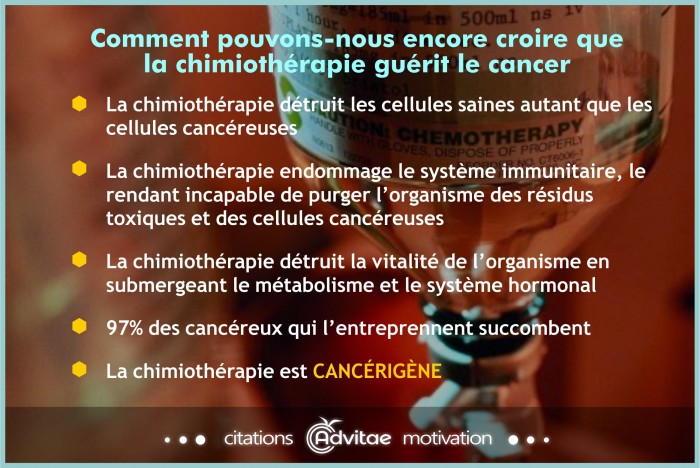 Comment pouvons-nous encore croire que  la chimioth�rapie gu�rit le cancer