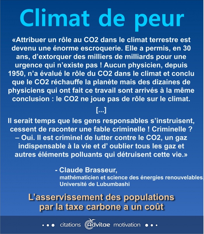 Climat: Le r�le au CO2 dans l'alarmisme du climat terrestre est une �norme escroquerie