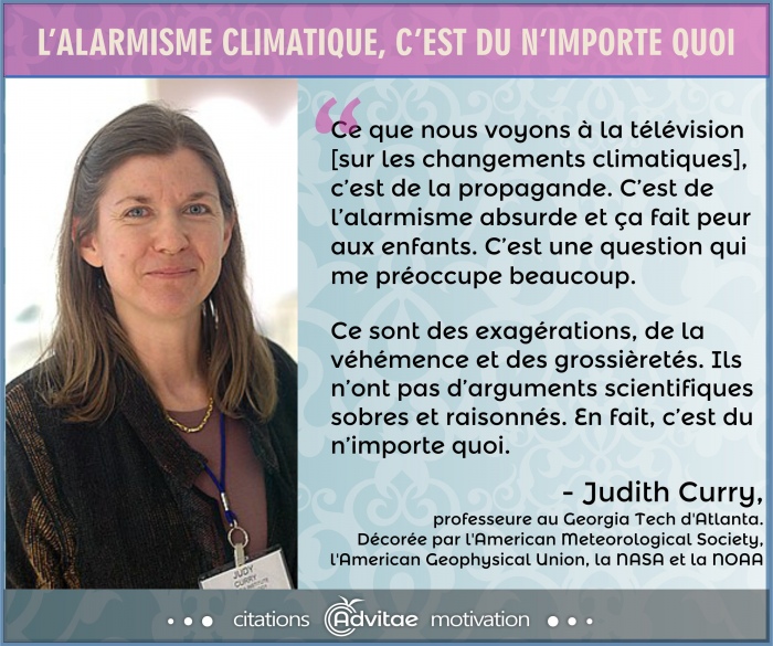 Ce que nous voyons � la t�l�vision sur les changements climatiques, c�est de la propagande pour faire peur aux enfants 