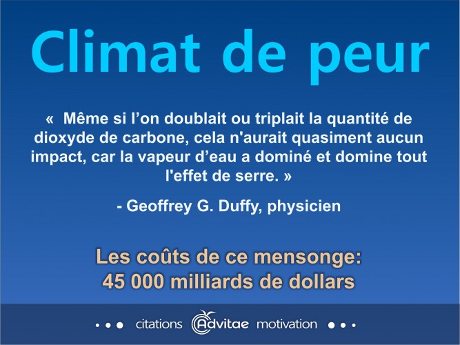 M�me si lon triplait la quantit� de CO2, cela n'aurait quasiment pas d'impact