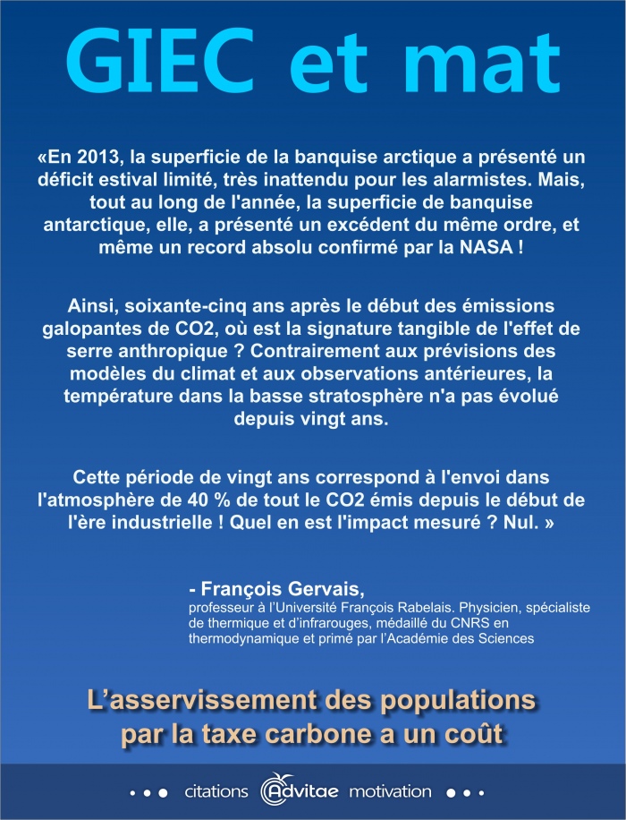 Climat: en vingt ans d'�missions de CO2 galopantes l'impact sur le climat est nul 