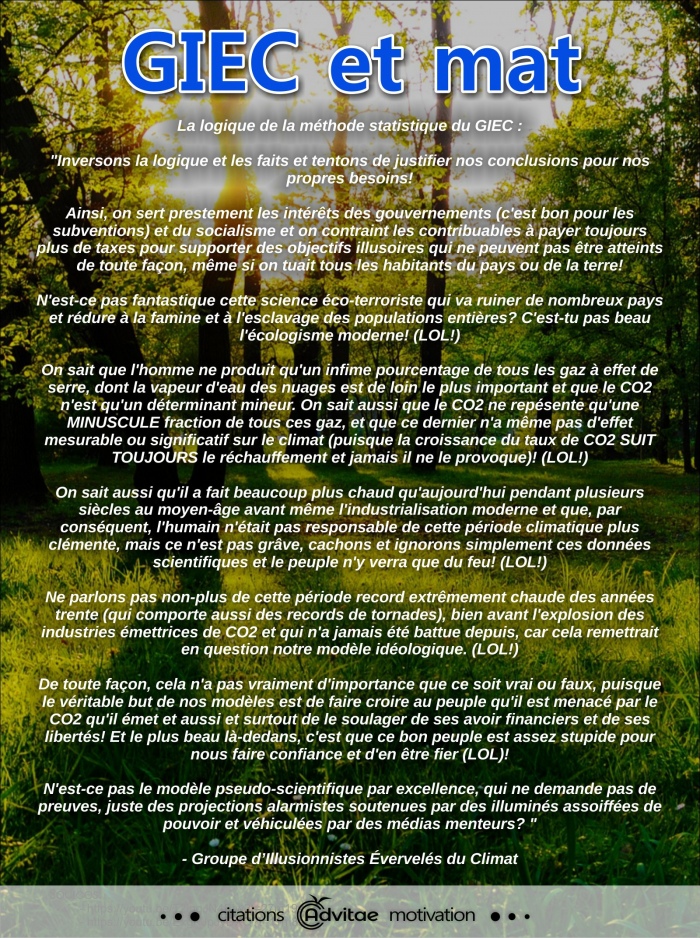 La logique de la m�thode statistique et pseudo-scientifique du GIEC