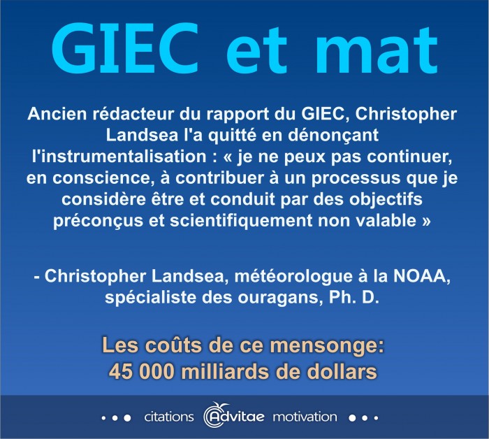 Climat:  un processus conduit par des objectifs pr�con�us et scientifiquement non valables