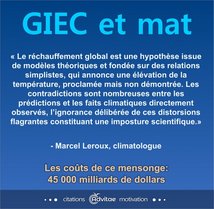 Climat: Le r�chauffement global anthropique est une hypoth�se simpliste non d�montr�e