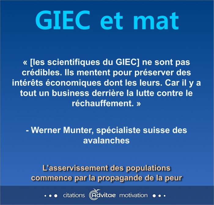 Climat: Les scientifiques du GIEC mentent pour pr�server des int�r�ts �conomiques