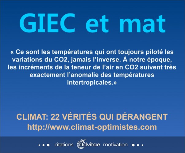 Ce sont les temp�ratures qui ont toujours pilot� les variations du CO2, jamais linverse