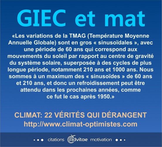 Climat: Les temp�rature globales suivent un cycle de 60 ans correspondant aux mouvements solaires