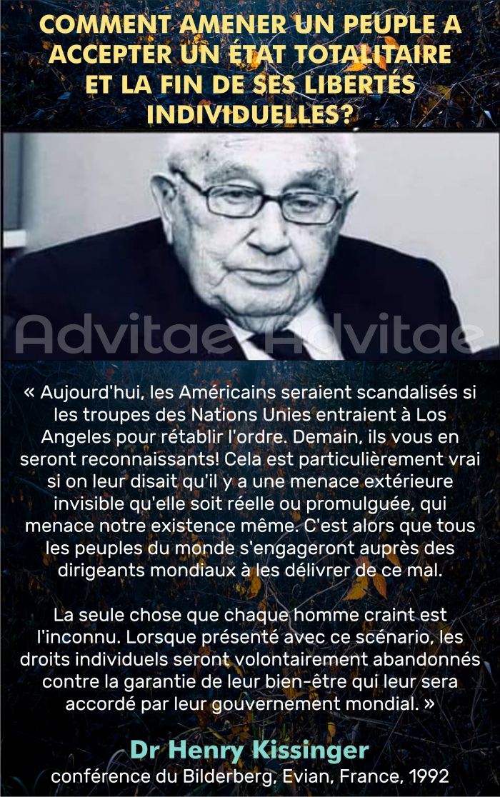 Comment amener un peuple � abandonner ses libert�s individuelles et � accepter un gouvernement mondial totalitaire?