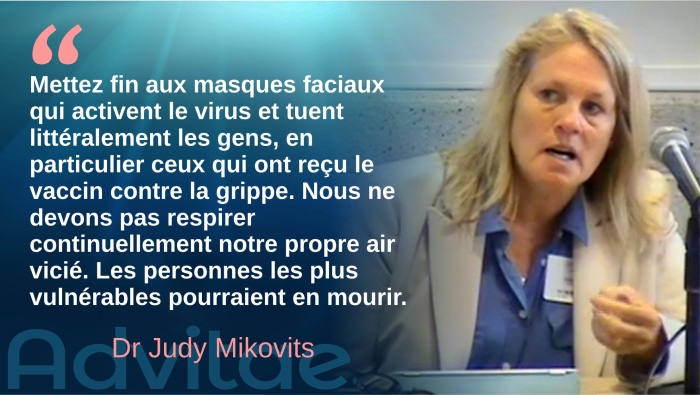 Mettez fin aux masques faciaux qui activent le virus et tuent litt�ralement les gens, en particulier ceux vaccin�s contre la grippe