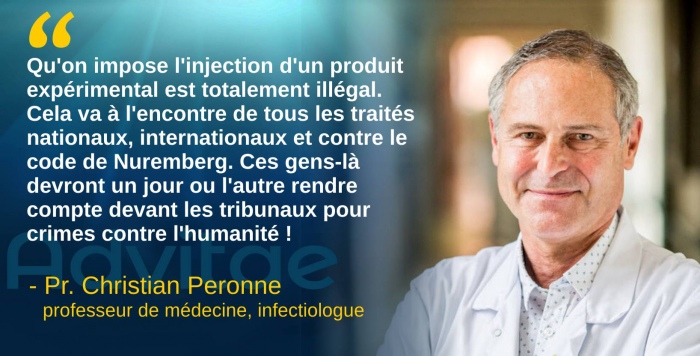 Peronne: l'injection d'un produit exp�rimental est un crime contre l'humanit� qui va � l'encontre des trait�s internationaux