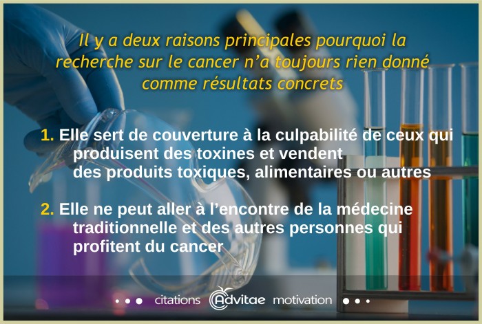 Il y a deux raisons principales pourquoi la recherche sur le cancer ne donne pas de r�sultats