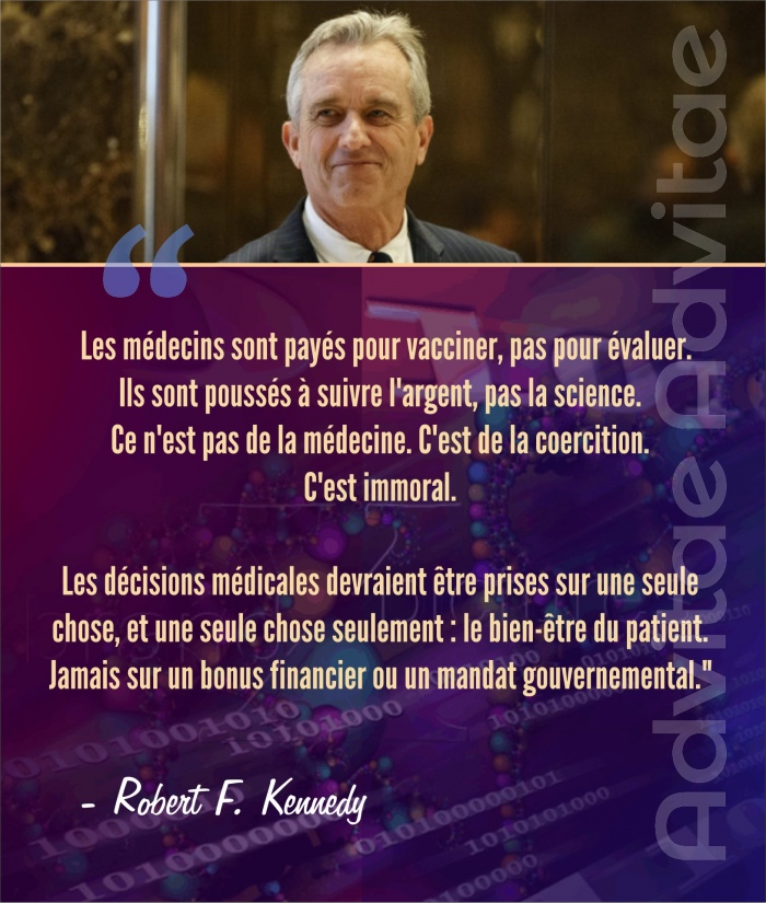 RFK jr: Les m�decins sont pay�s pour vacciner, pas pour �valuer.  Ils sont pouss�s � suivre l'argent, pas la science.