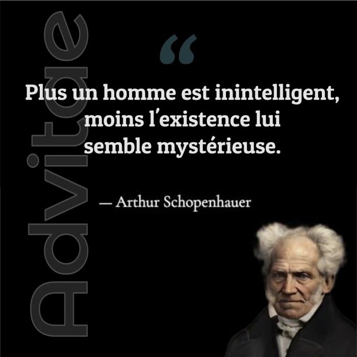 Plus un homme est inintelligent, moins l'existence lui semble myst�rieuse