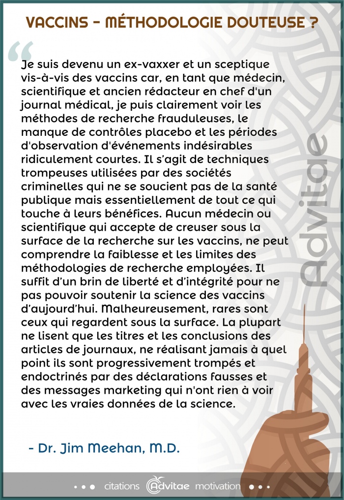 La vaccination est-elle cette r�alisation m�dicale absolue, celle qui concr�tise les avanc�es ultimes de la m�decine officielle?