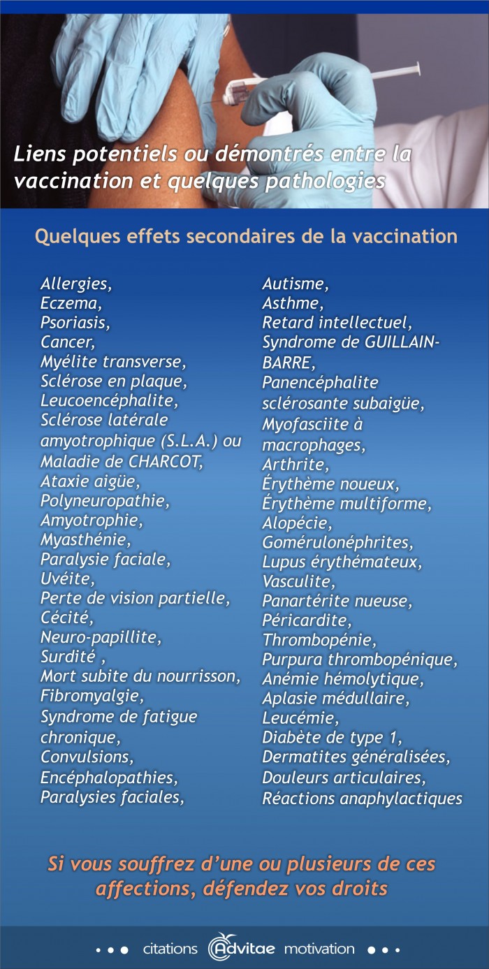 Liens possibles ou d�montr�s entre la vaccination et quelques pathologies