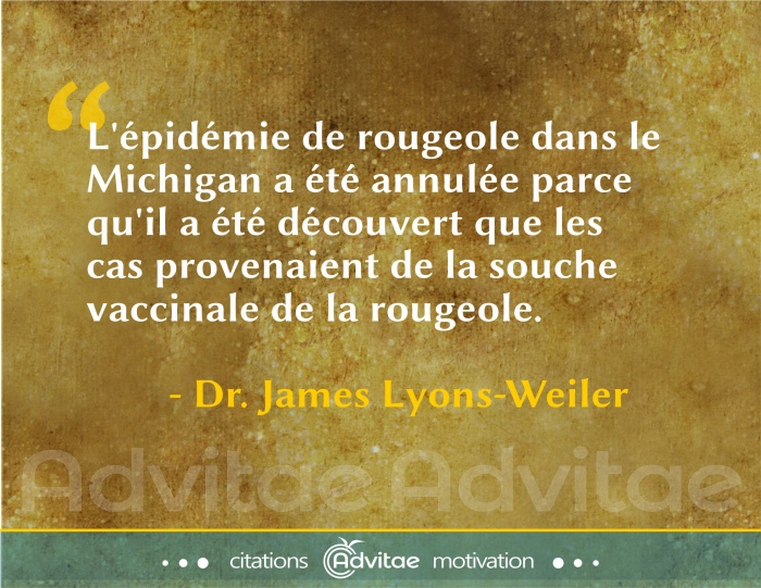 L'�pid�mie de rougeole dans le Michigan a �t� annul�e parce que les cas provenaient de la souche vaccinale