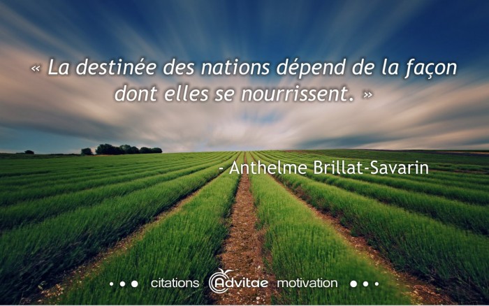 La destin�e des nations d�pend de la fa�on dont elles se nourrissent