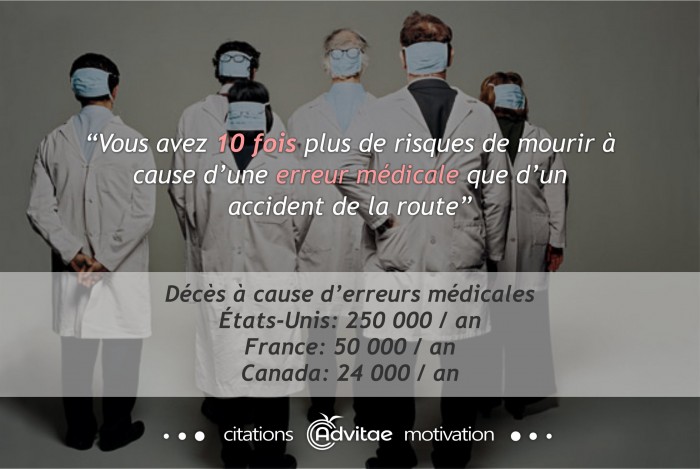 Huit fois plus de chances de mourir � cause dune erreur m�dicale que dun accident de la route