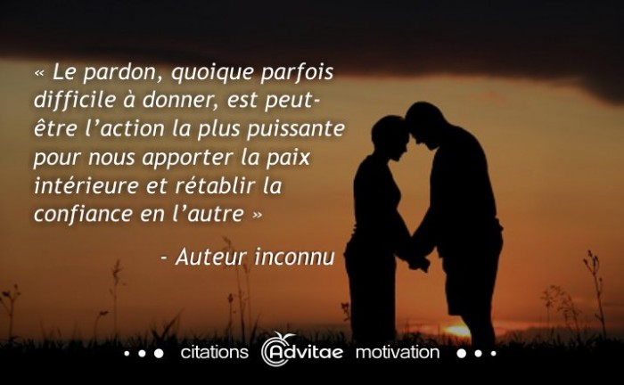 Le pardon est la chose la plus puissante pour nous apporter la paix int�rieure