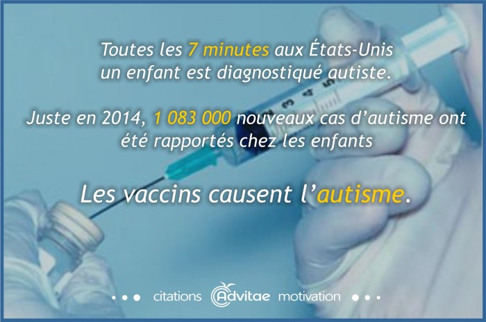 Les vaccins causent l'autisme: 1 083 000 de nouveaux cas en 2014 USA
