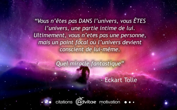 Vous n��tes pas DANS l�univers, vous �TES l�univers